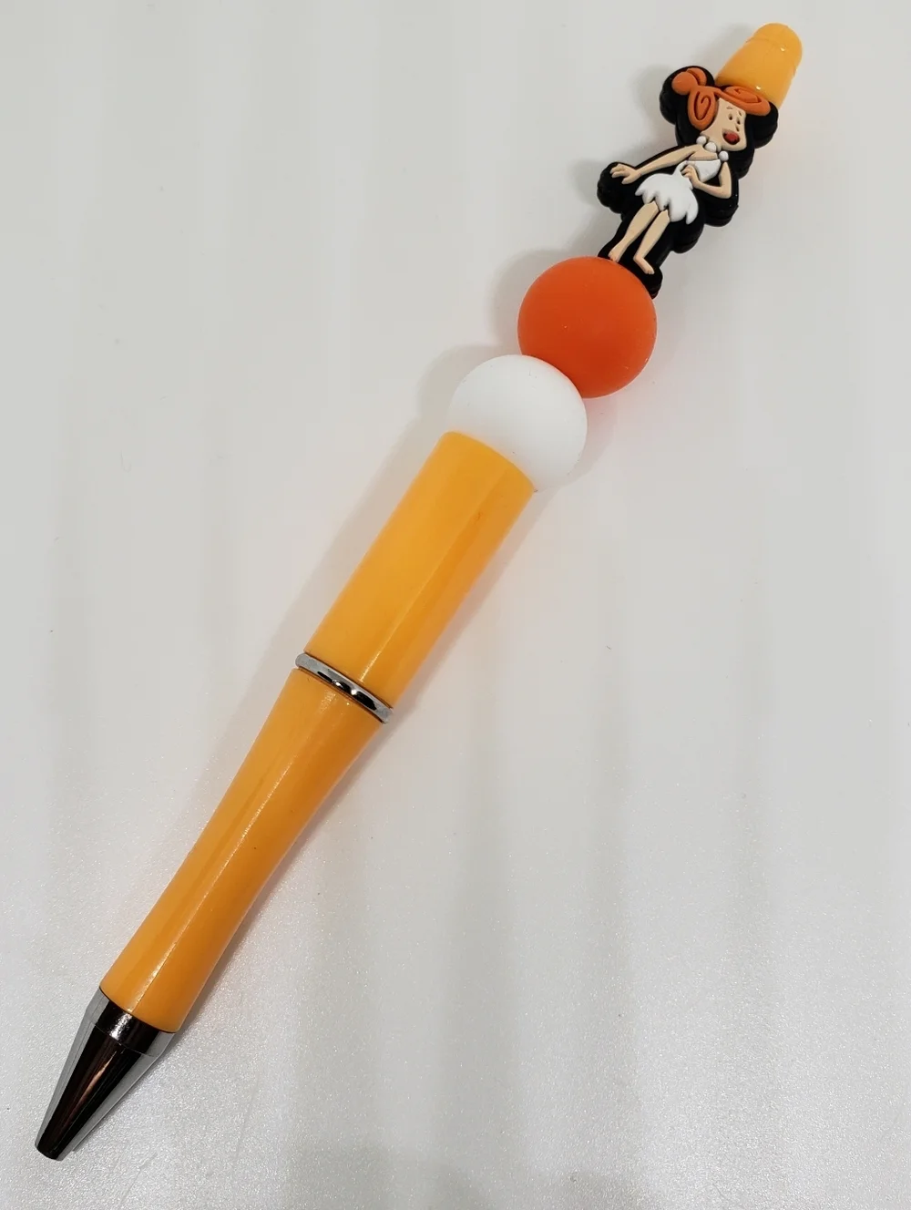 Handmade Flintstones Wilma Flintstone Beaded Silicone Focal Bead Pen
